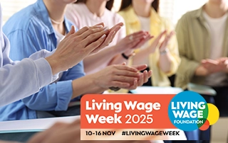 Living Wage Week 2025 graphic promoting fair pay and salary transparency.