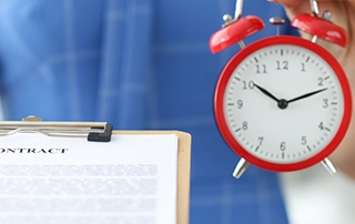 HR manager reviewing Employment Rights Bill guidance and employment contracts in the UK